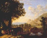 SWANEVELT, Herman van Italian Landscape with Bridge and Castle ar Sweden oil painting reproduction